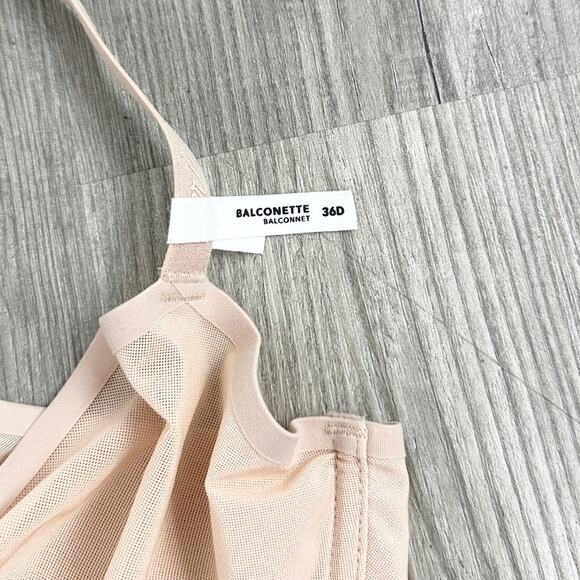 Aerie Smoothez Mesh Balconette Unlined Tan Bra NWT 32B / 34B - Picture 3 of 7